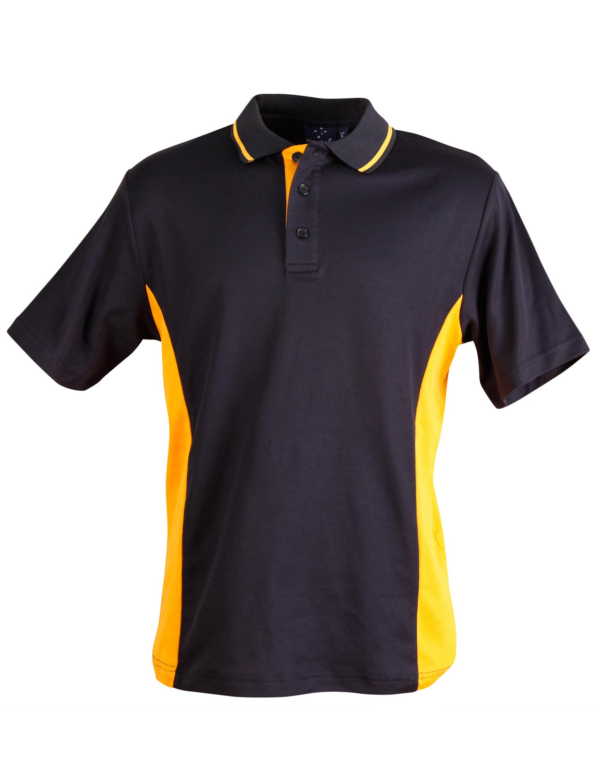 Men's TrueDry Contrast S/S Polo - PS73 - Navy / Gold
