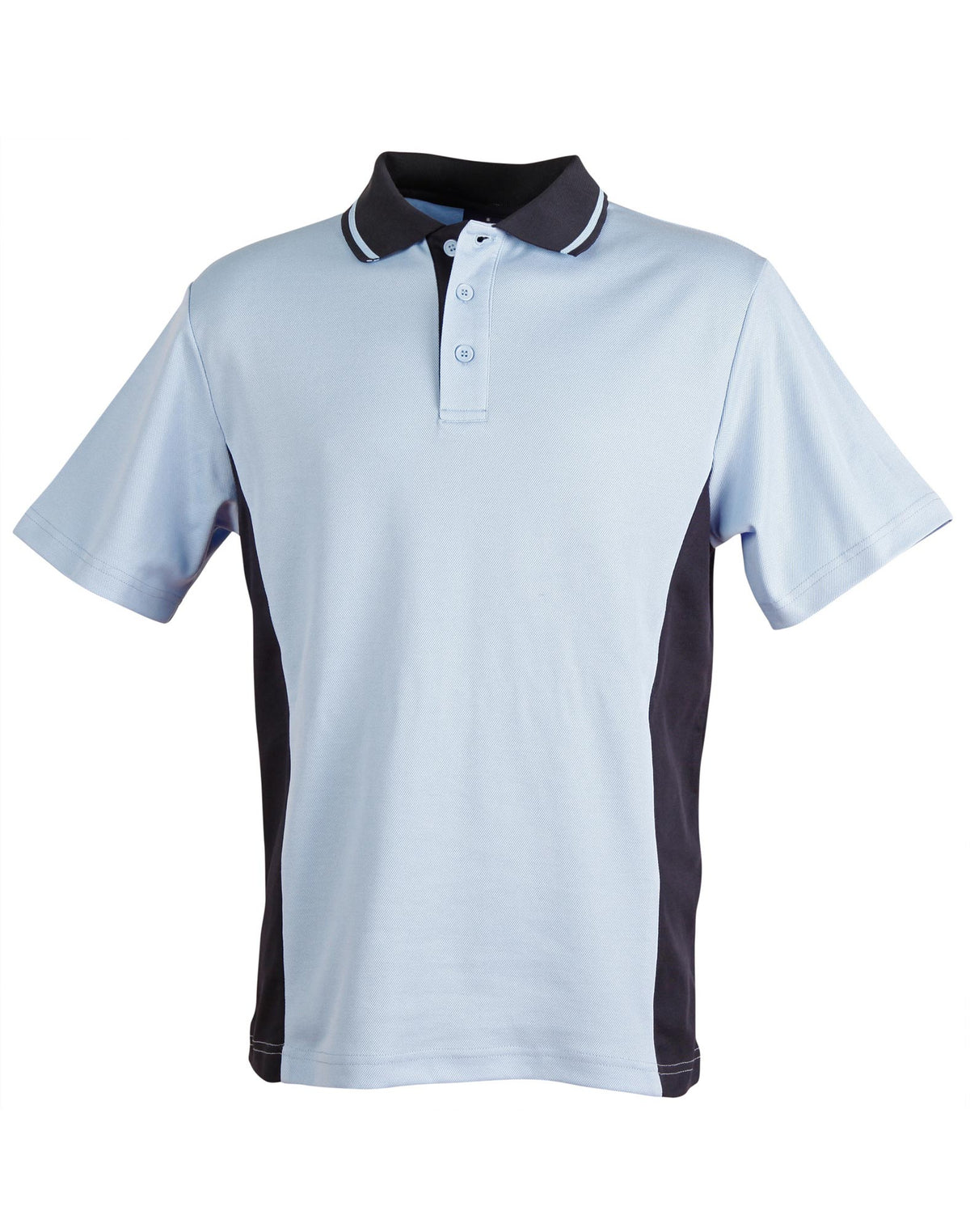Men's TrueDry Contrast S/S Polo - PS73 - Skyblue / Navy