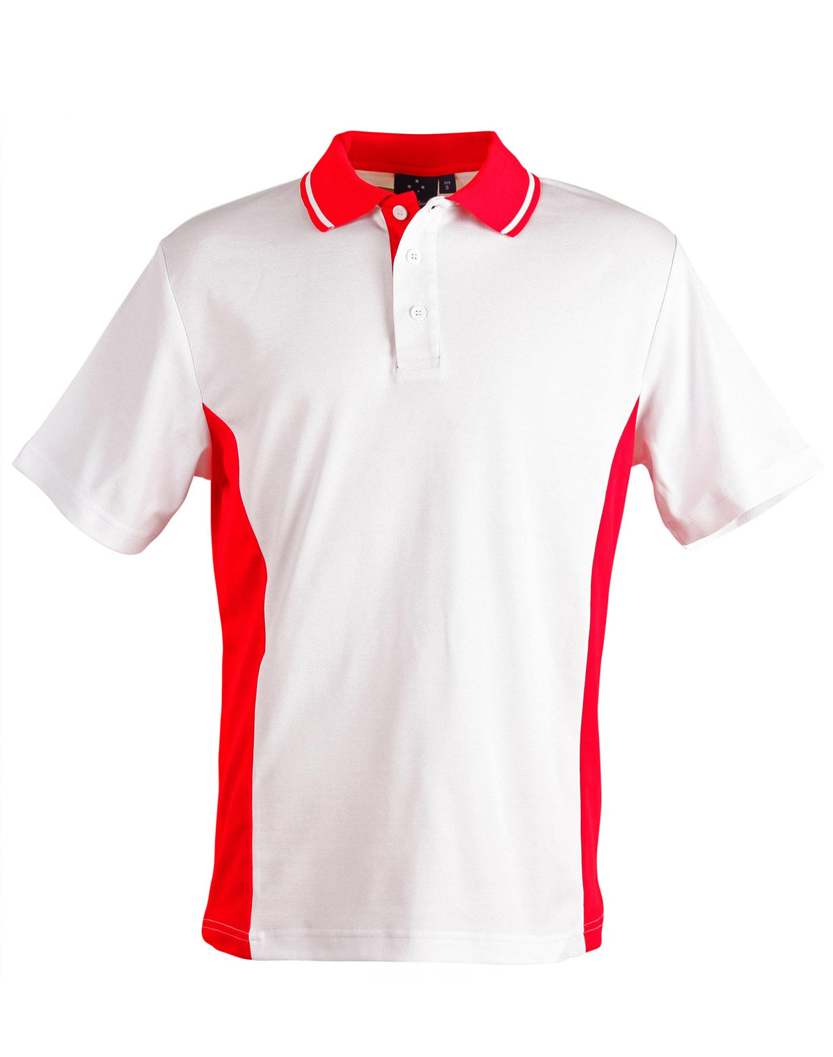 Men's TrueDry Contrast S/S Polo - PS73 - White / Red