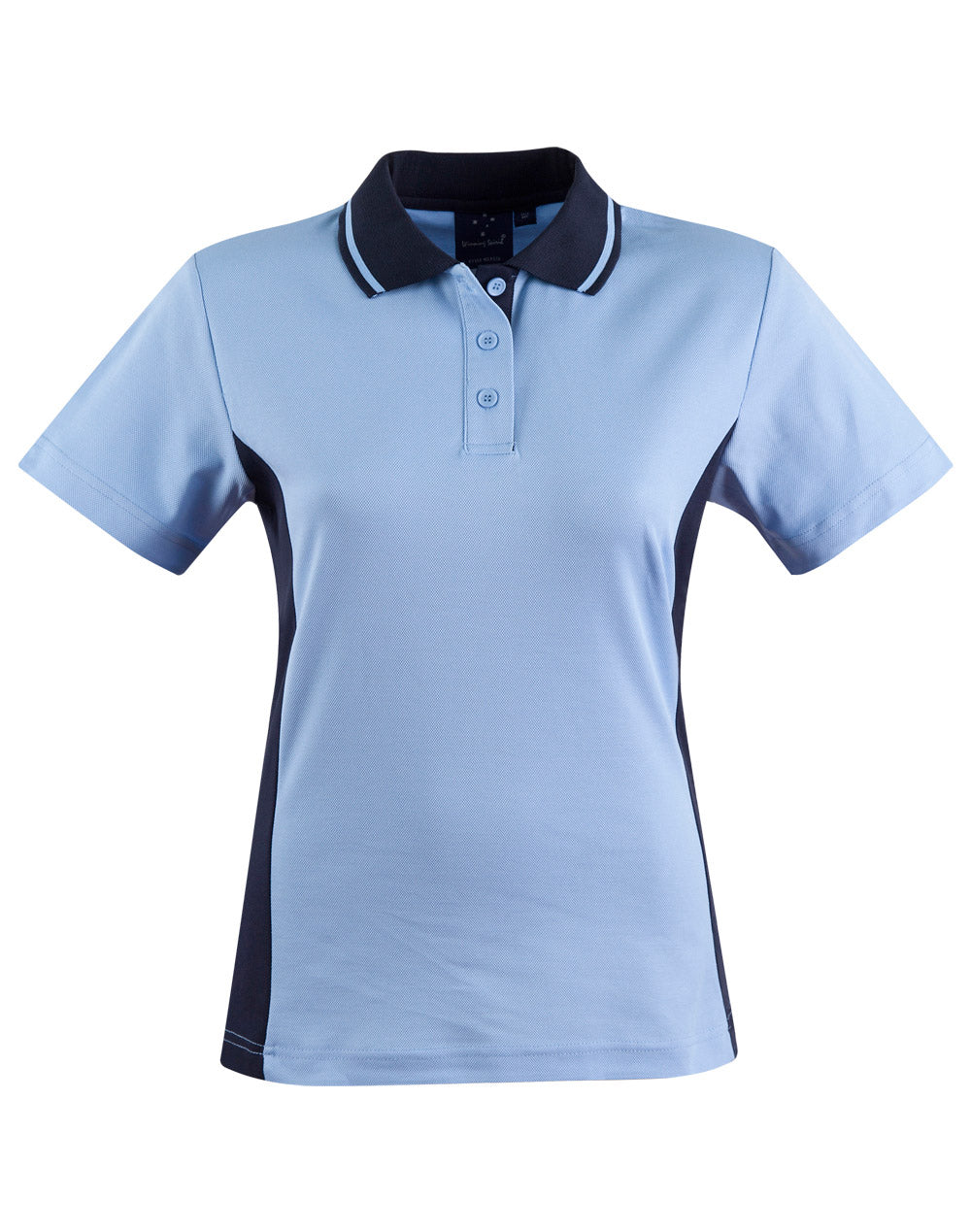 Ladies' TrueDry Contrast S/S Polo - PS74 - Skyblue / Navy