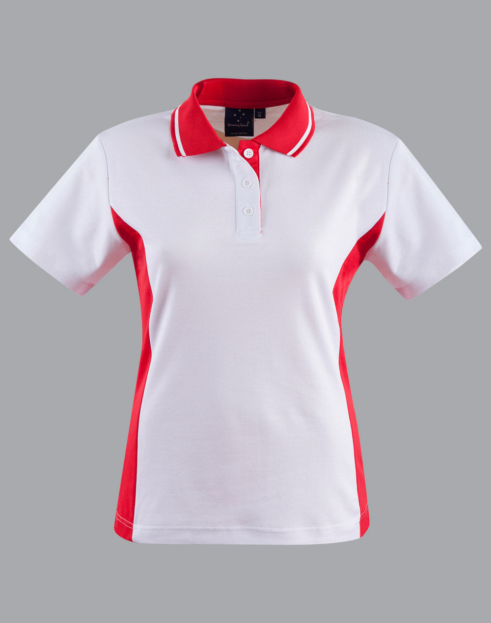 Ladies' TrueDry Contrast S/S Polo - PS74 - White / Red