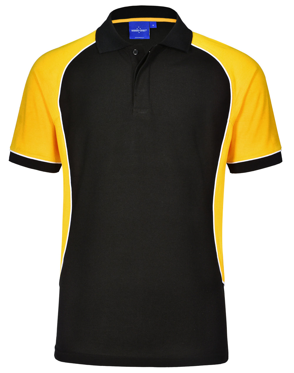 Kids' TrueDry Tri-colour S/S Pique Polo - PS77K - Black / White / Gold