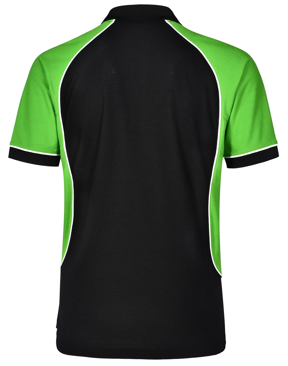 Arena Polo Men's - Black/White/Green - Back