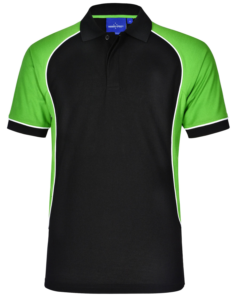 Kids' TrueDry Tri-colour S/S Pique Polo - PS77K - Black / White / Green