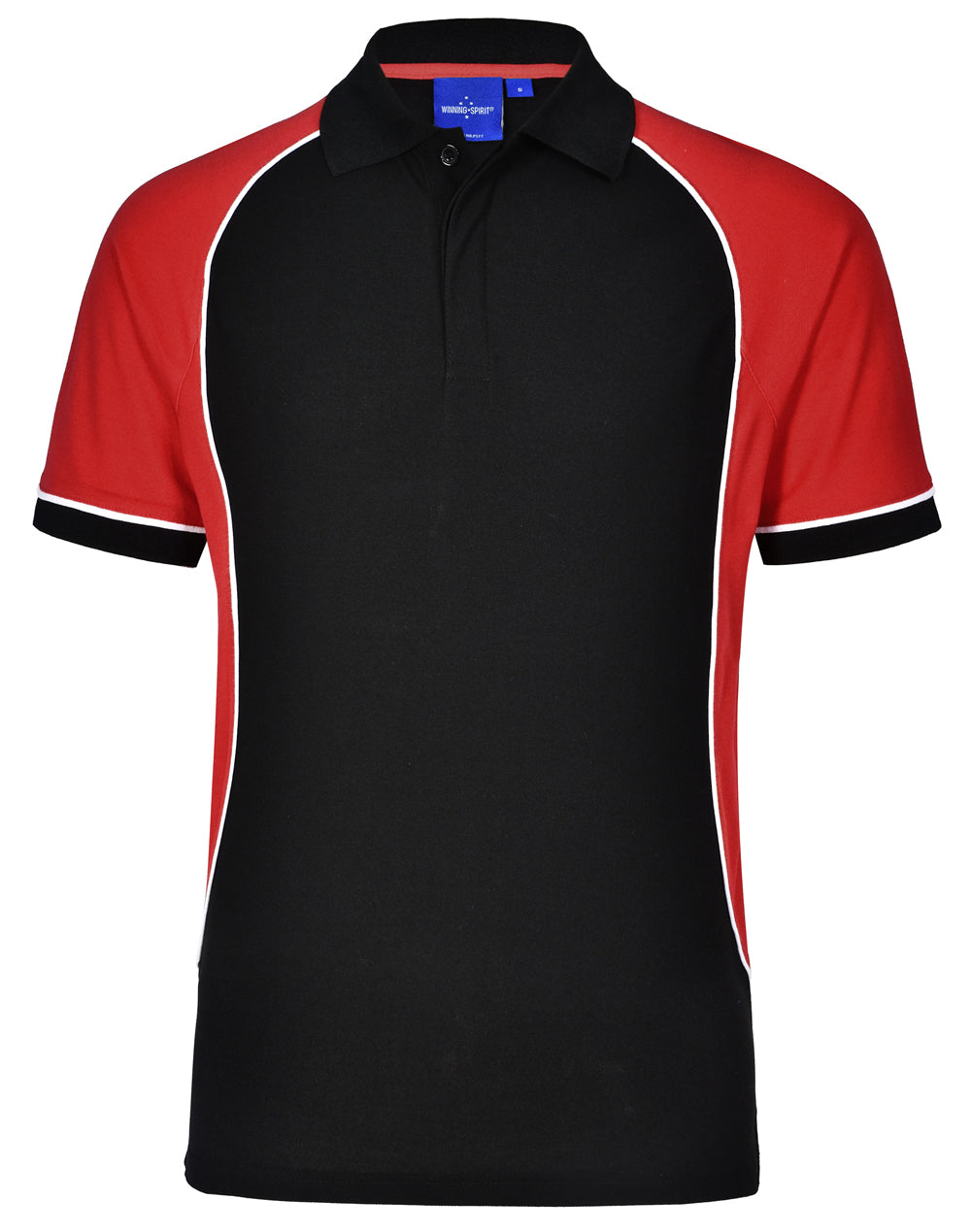 Kids' TrueDry Tri-colour S/S Pique Polo - PS77K - Black / White / Red