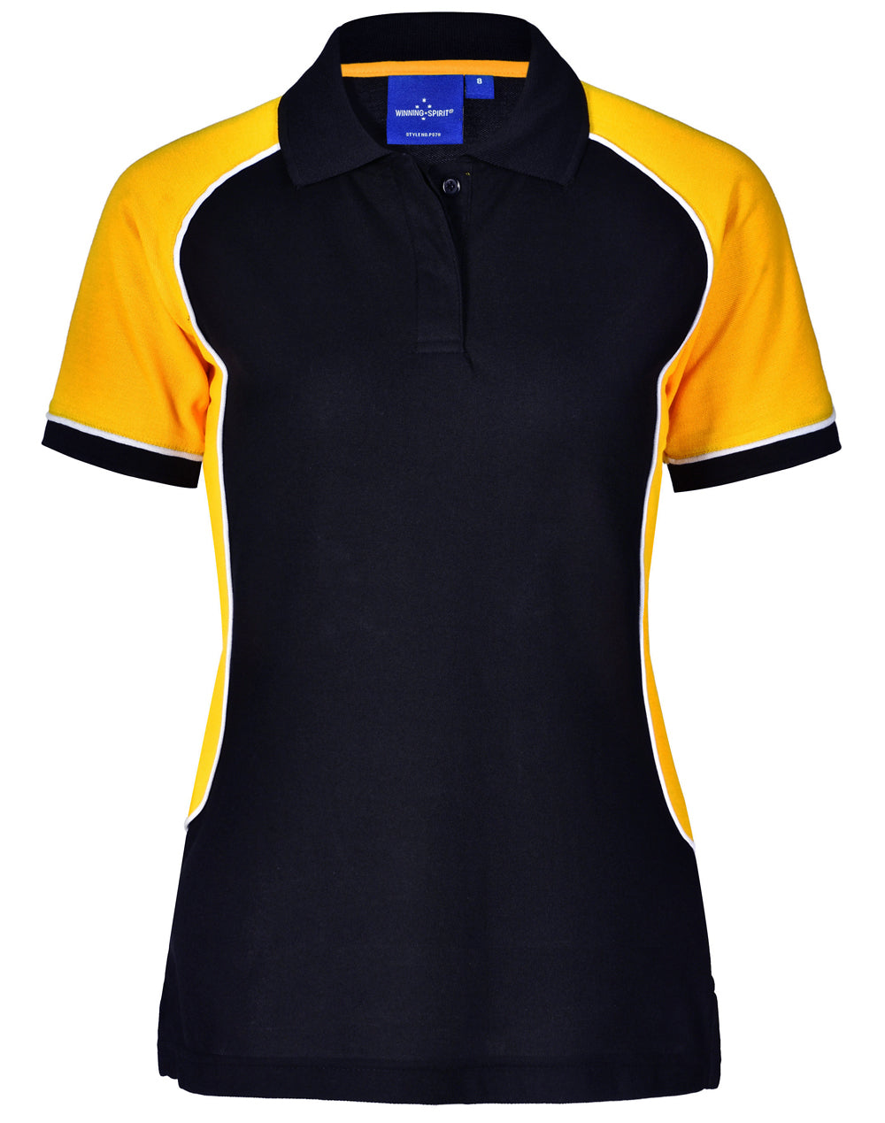 Ladies' TrueDry Tri-colour S/S Pique Polo - PS78 - Navy / White / Gold