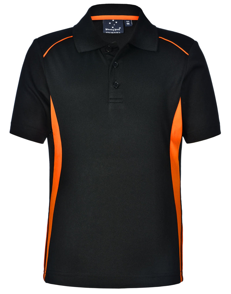 Pursuit Polo Kids - Black/Orange - Front
