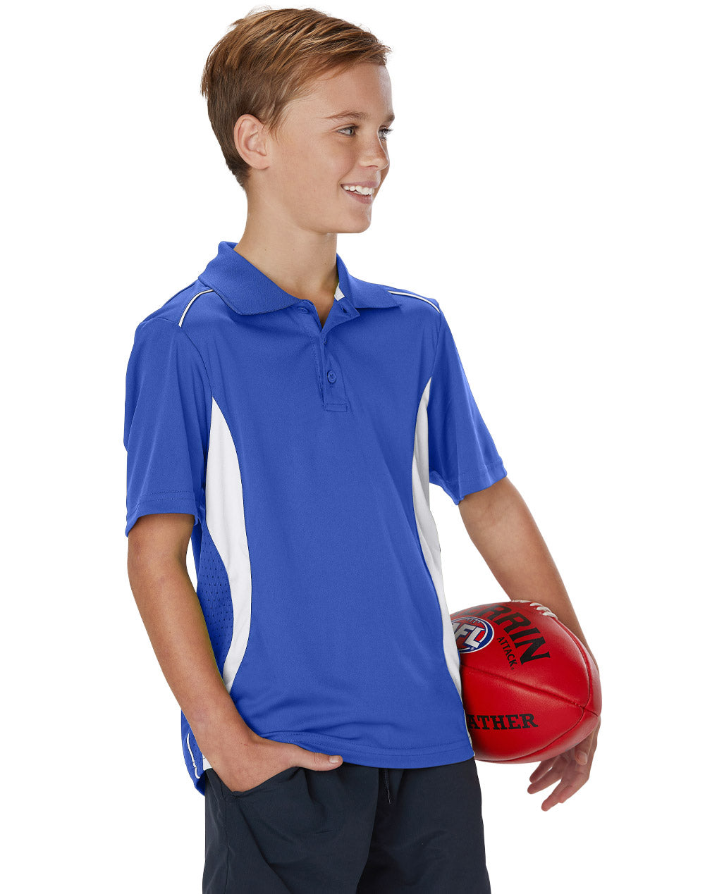 Pursuit Polo Kids - Royal/White - View