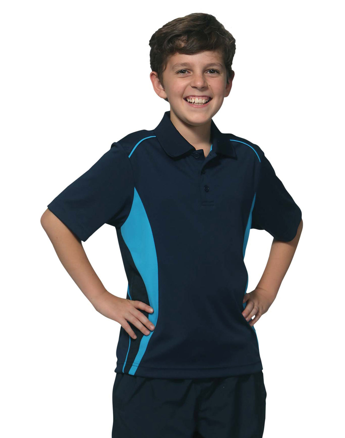 Kids' Cooldry S/S Contrast Interlock Polo - PS79K - Winning Spirit