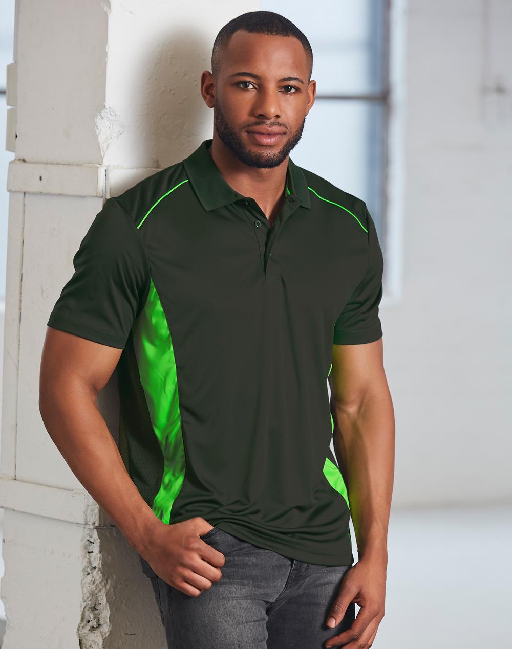 Men's Cooldry S/S Contrast Interlock Polo - PS79