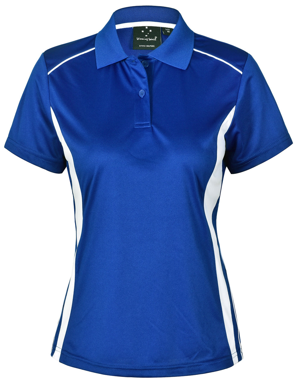 Ladies' Cooldry S/S Contrast Interlock Polo - PS80 - Royal / White