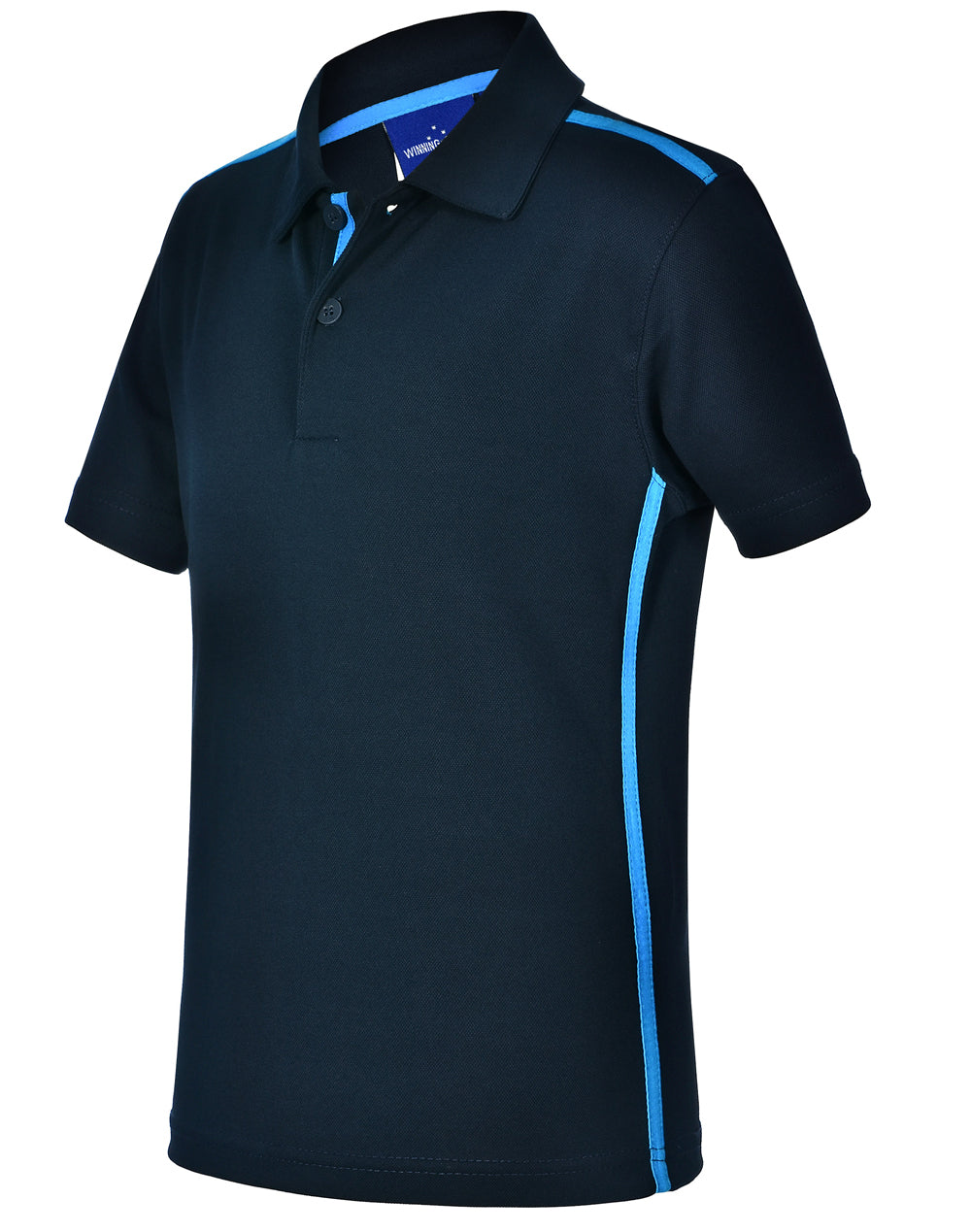 Staten Polo Shirt Kid's - Navy/Cyan - View