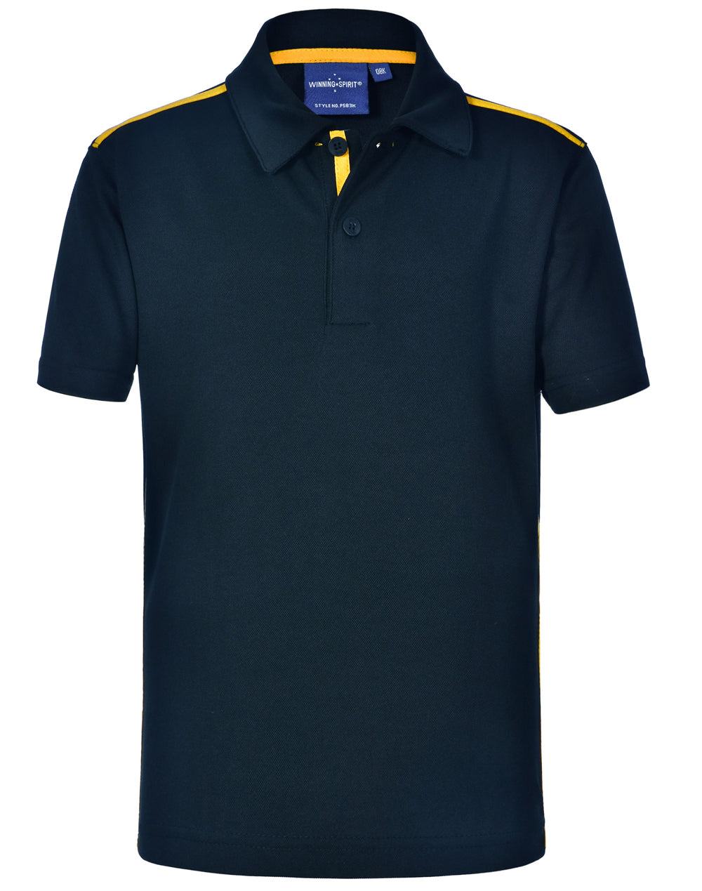 Kids' Ultra Dry Short Sleeve Contrast Polo - PS83K - Navy / Gold
