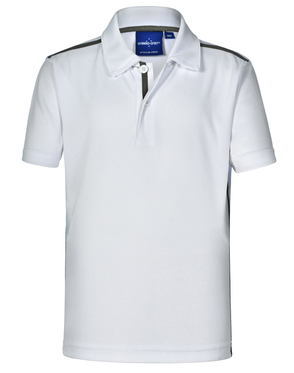 Kids' Ultra Dry Short Sleeve Contrast Polo - PS83K - White / Ash