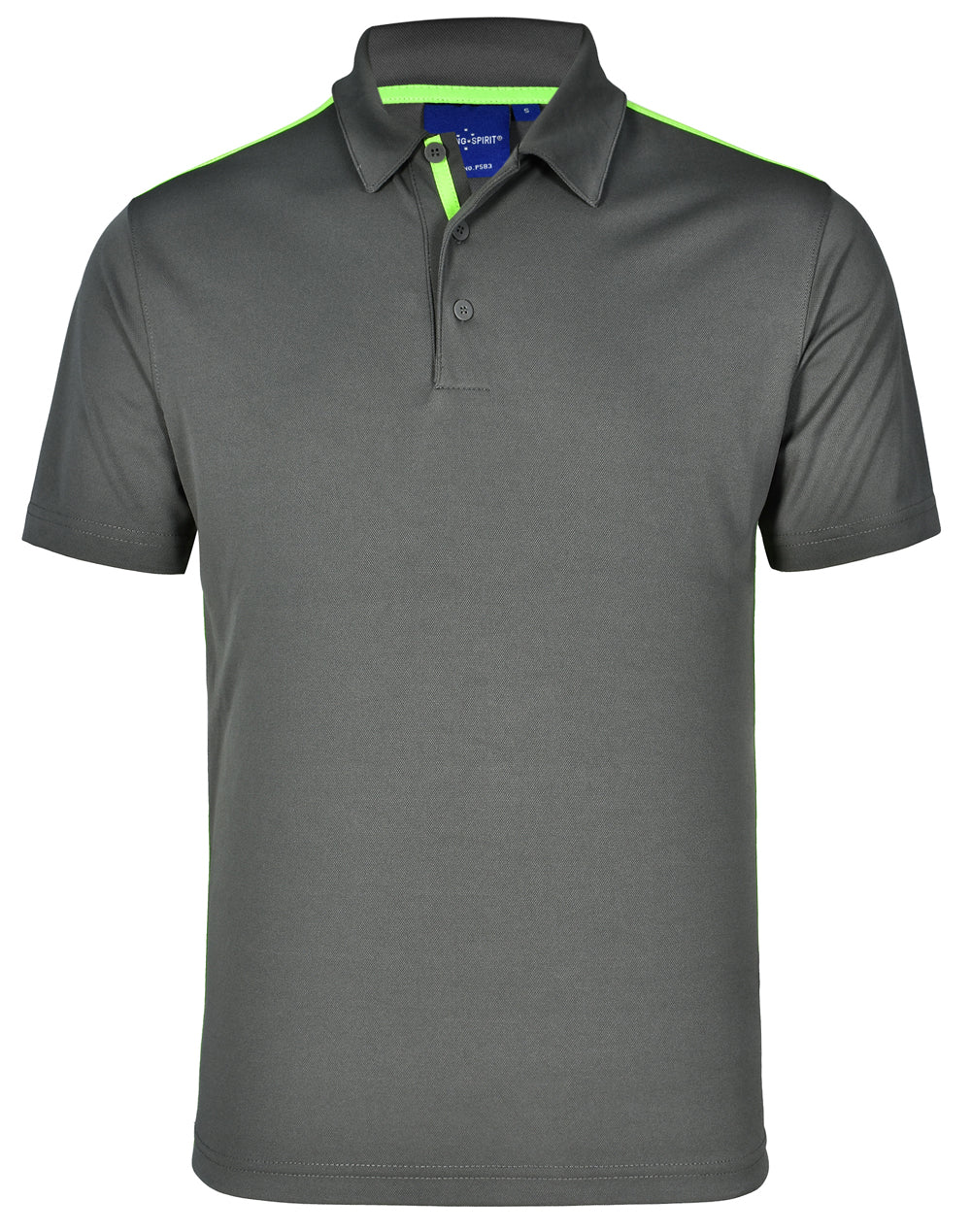 Men's rapid cool short sleeve contrast polo - PS83 - Ash / Lime