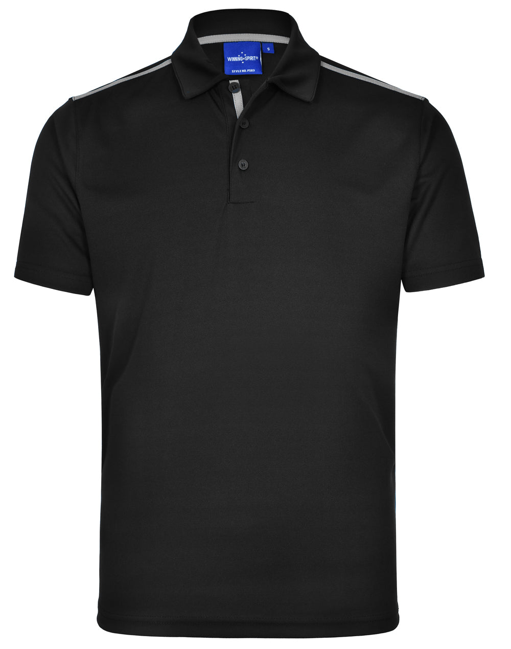 Men's rapid cool short sleeve contrast polo - PS83 - Black / Ash