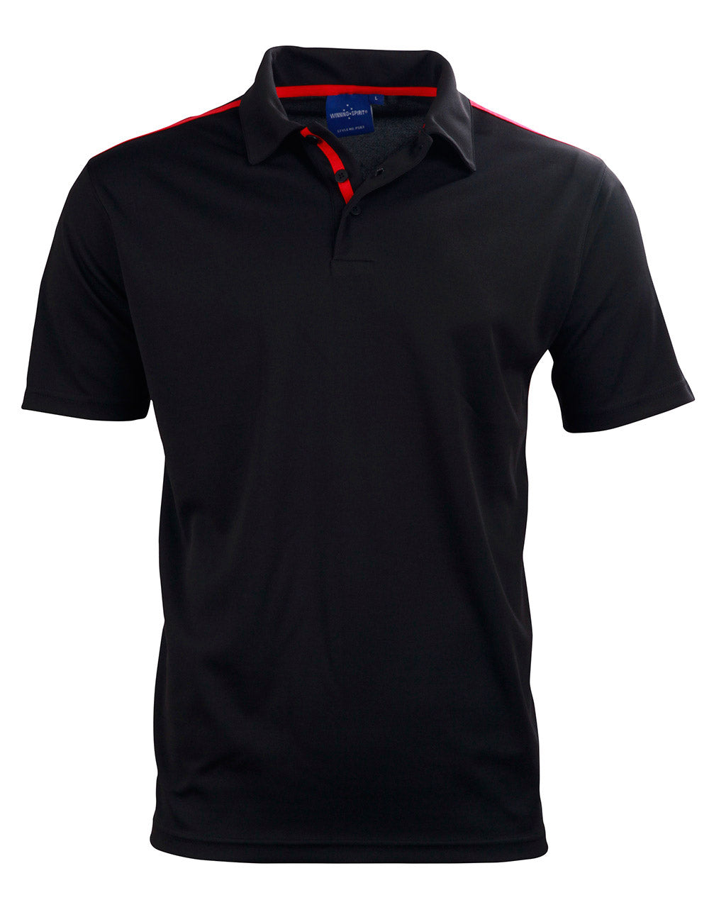 Men's rapid cool short sleeve contrast polo - PS83 - Black / Red