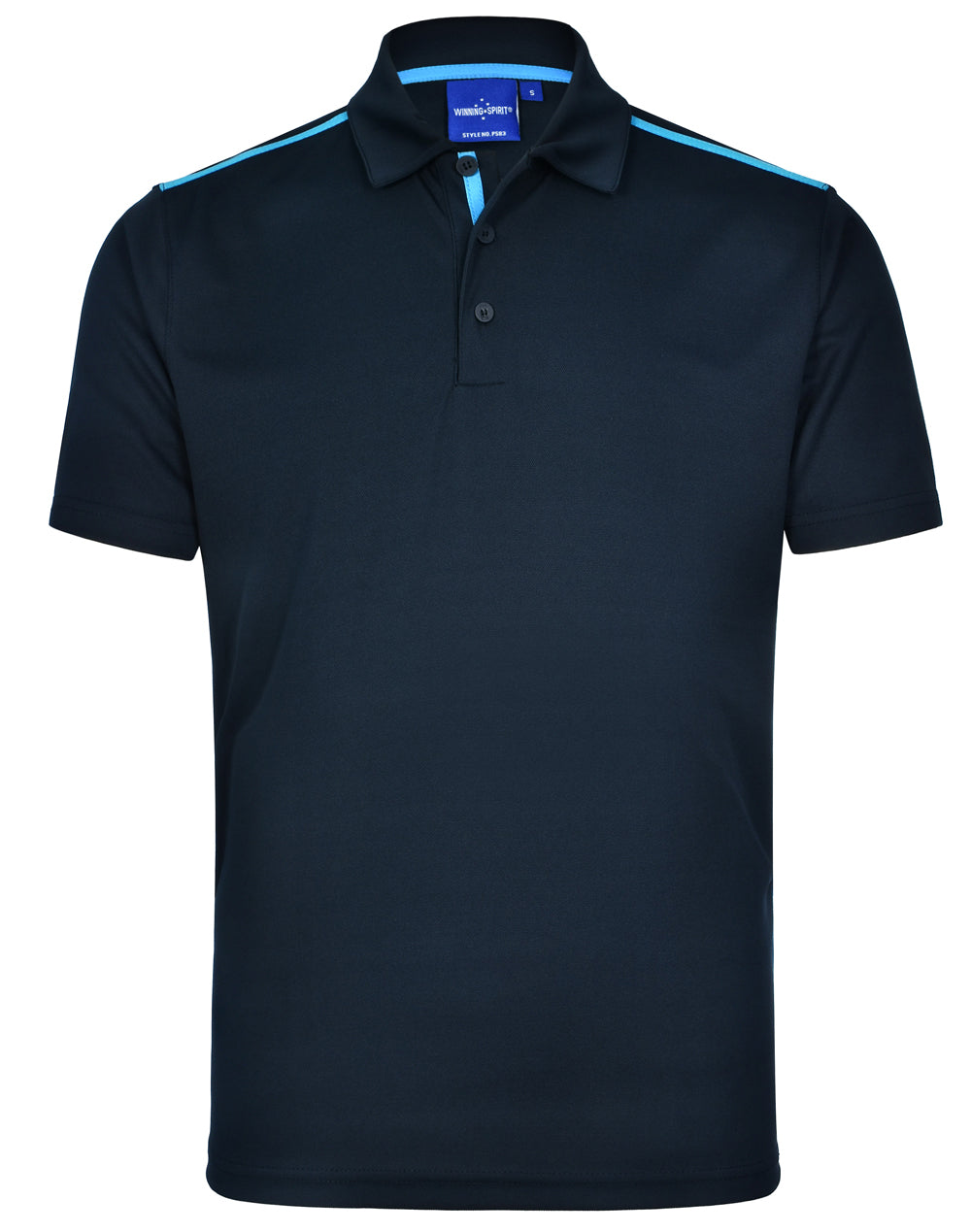Men's rapid cool short sleeve contrast polo - PS83 - Navy / Cyan