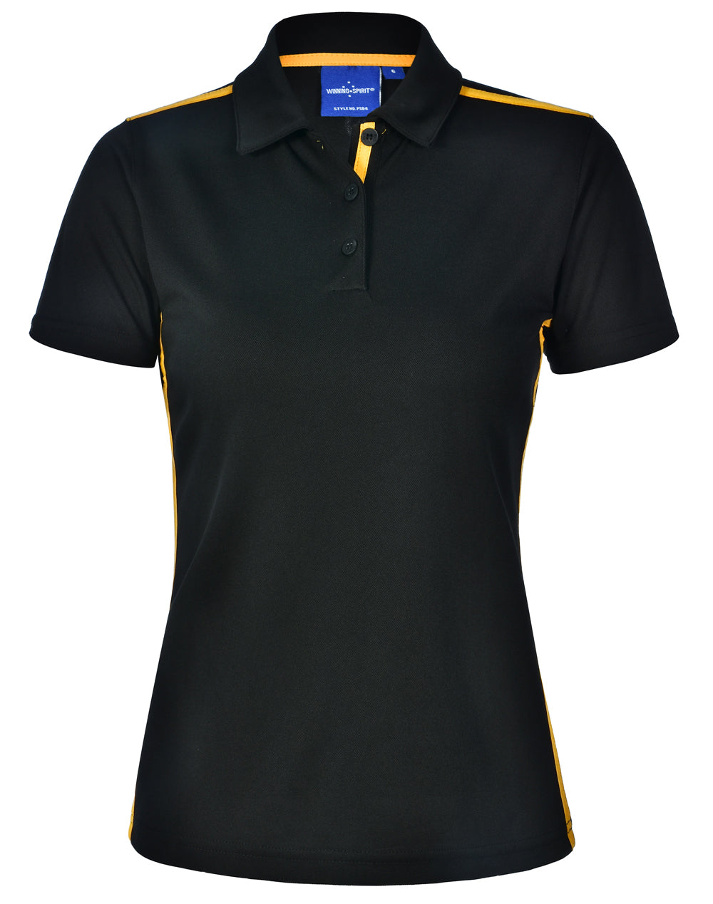 Ladies' rapid cool short sleeve contrast polo - PS84 - Black / Gold