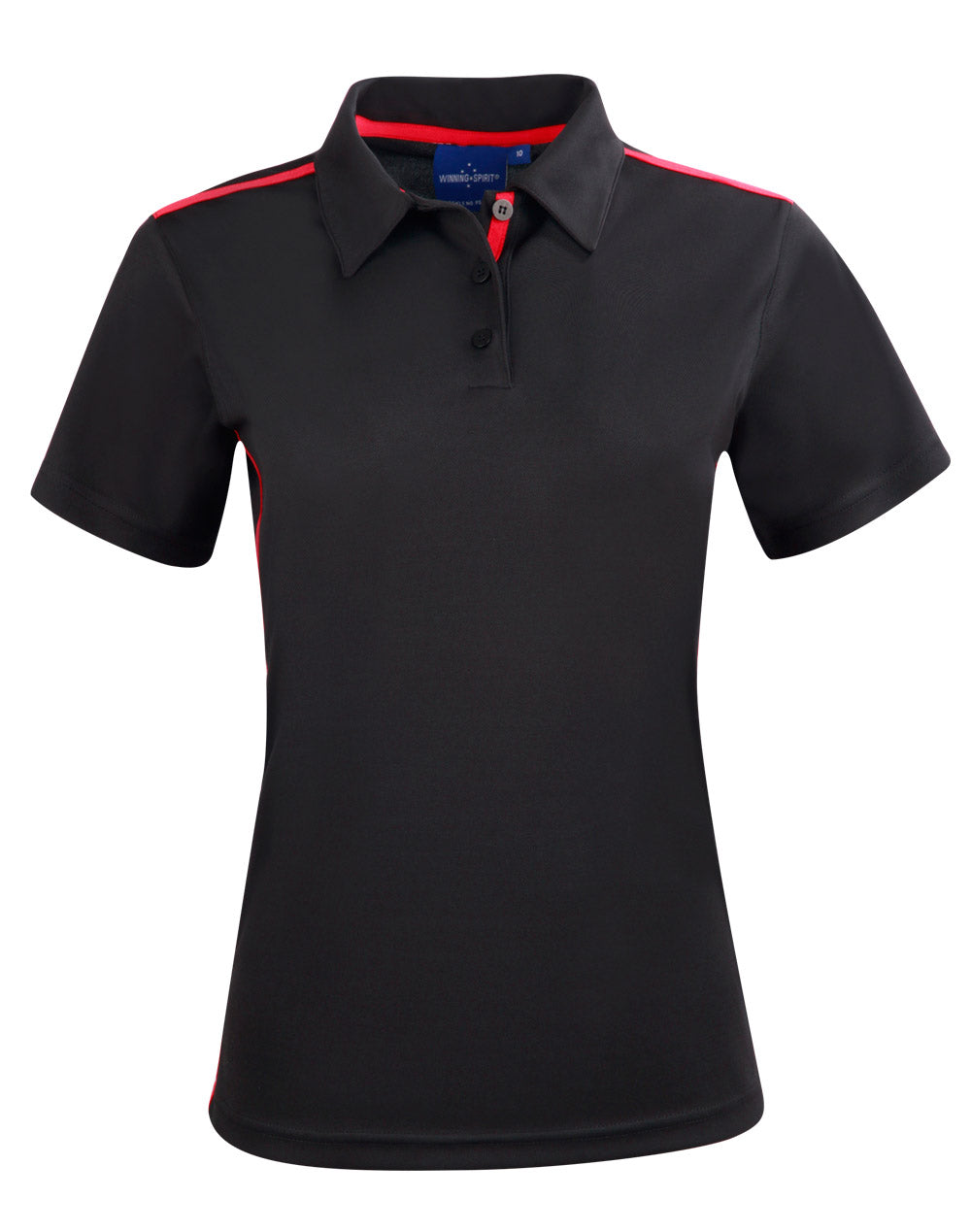 Staten Polo Shirt Ladies - Black/Red - Front