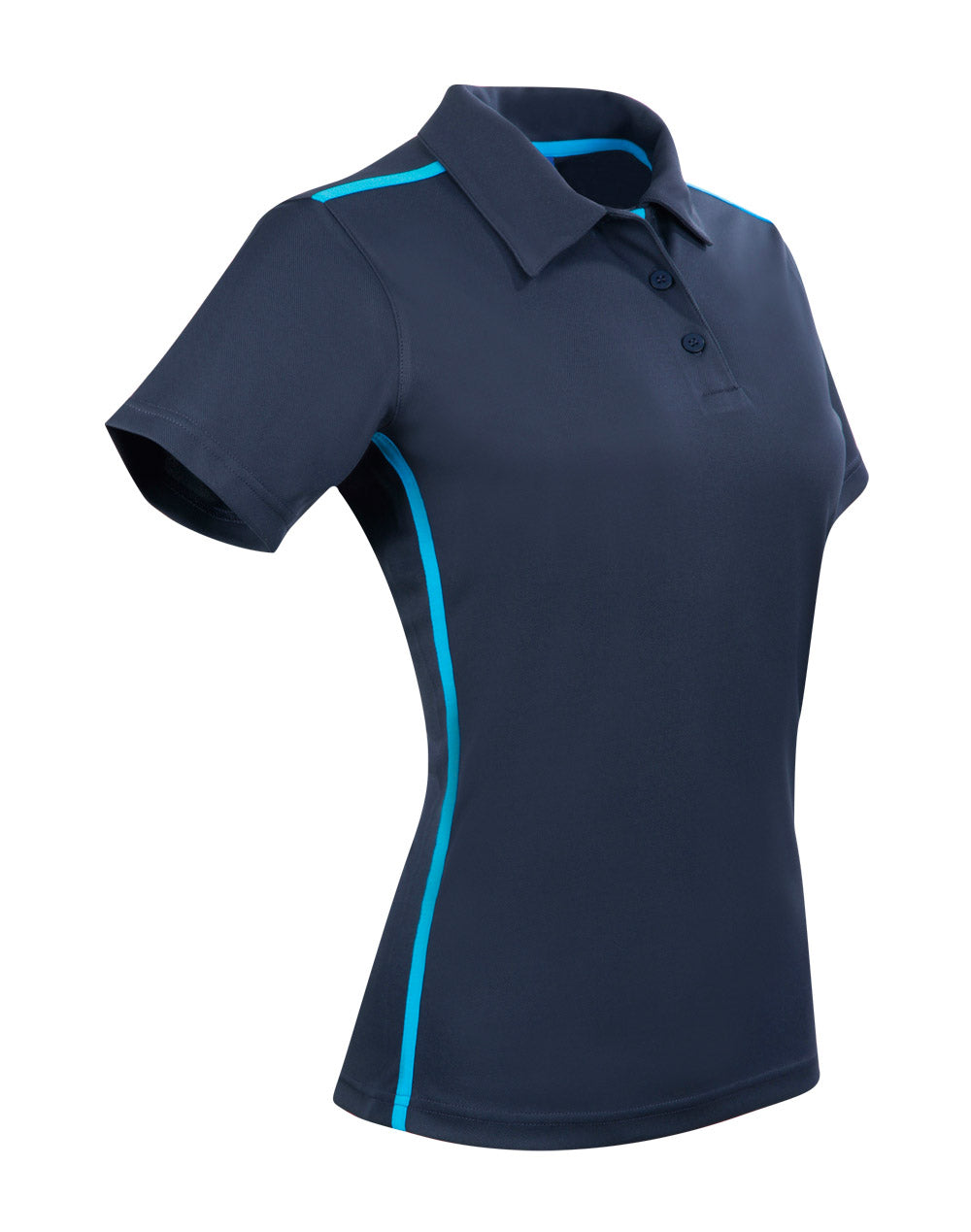 Staten Polo Shirt Ladies - Navy/Cyan - View