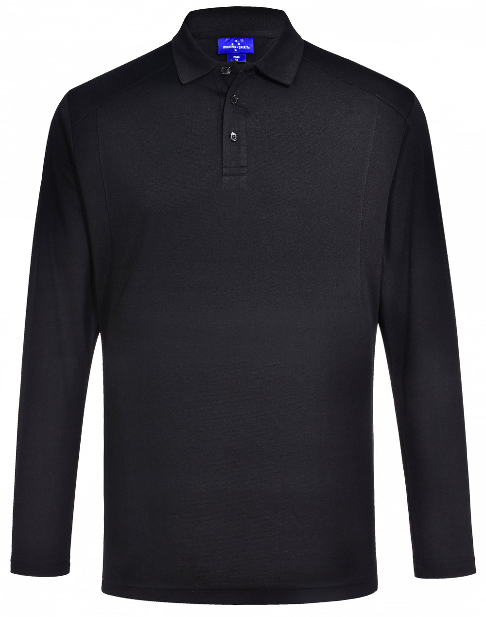 Men's Bamboo Charcoal L/S Polo - PS89 - Black