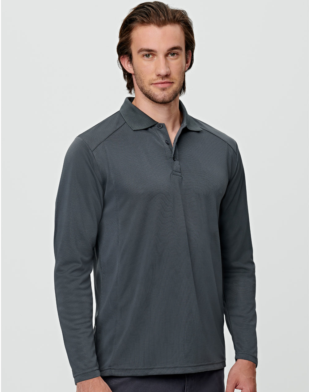 Men's Bamboo Charcoal L/S Polo - PS89 - Winning Spirit
