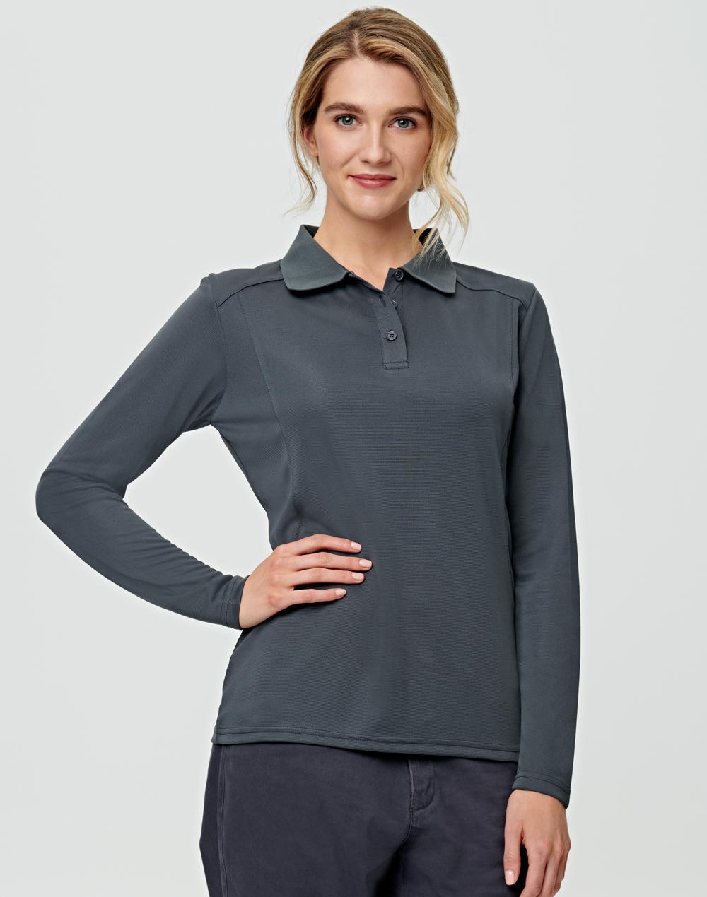 Winning Spirit Ladies' Bamboo Charcoal L/S Polo PS90