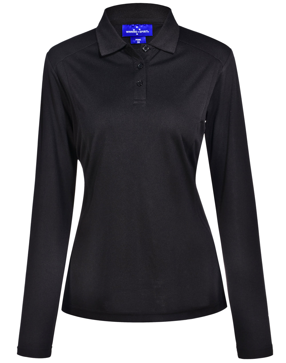 Ladies' Bamboo Charcoal L/S Polo - PS90 - Black