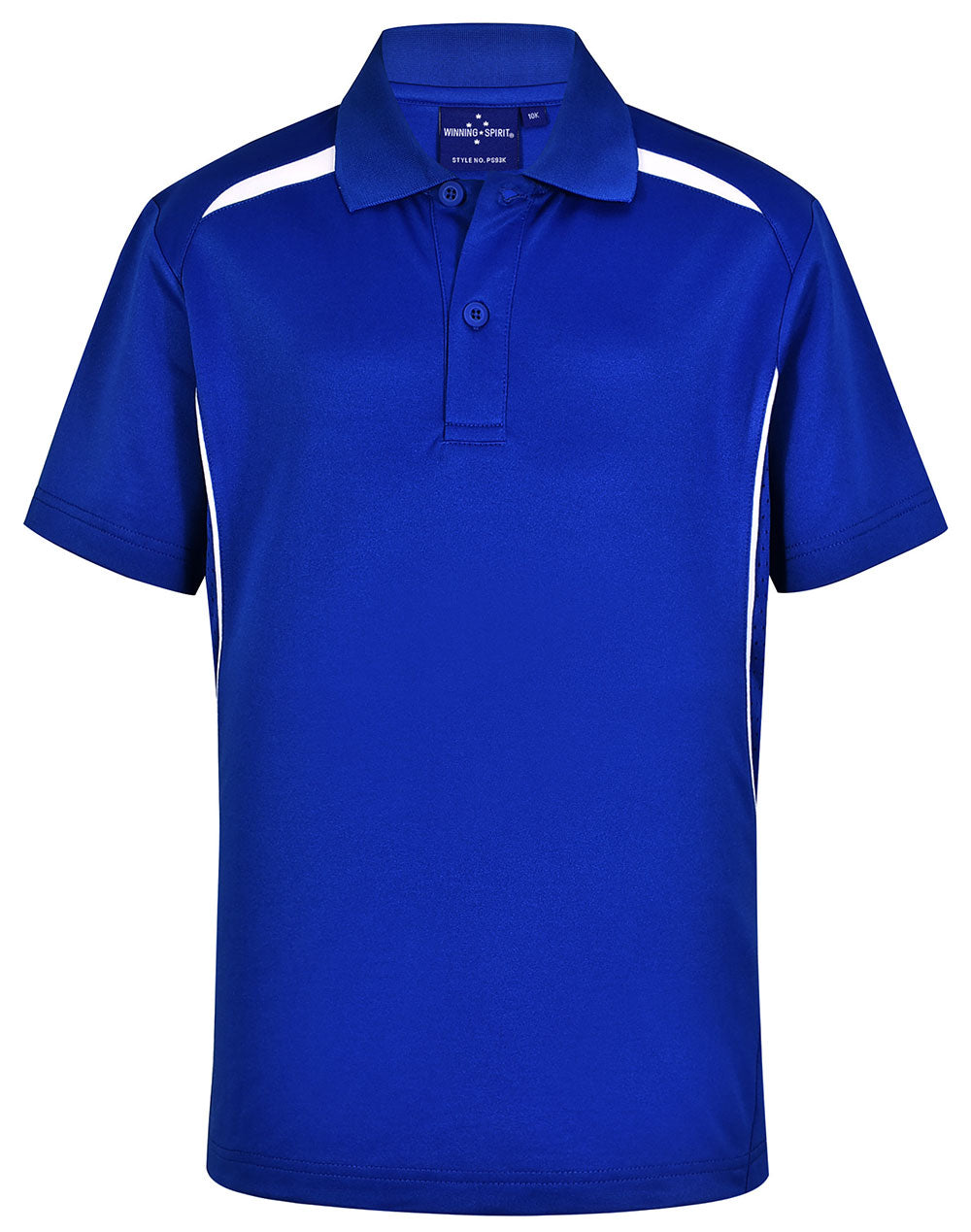 Kids' Sustainable Poly/Cotton Contrast S/S Polo - PS93K - Electric Blue / White