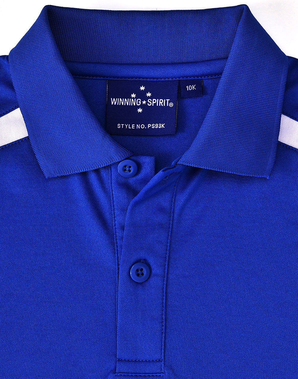 Kids Sustainable Poly/Cotton Contrast Ss Polo - Electric Blue/White - View