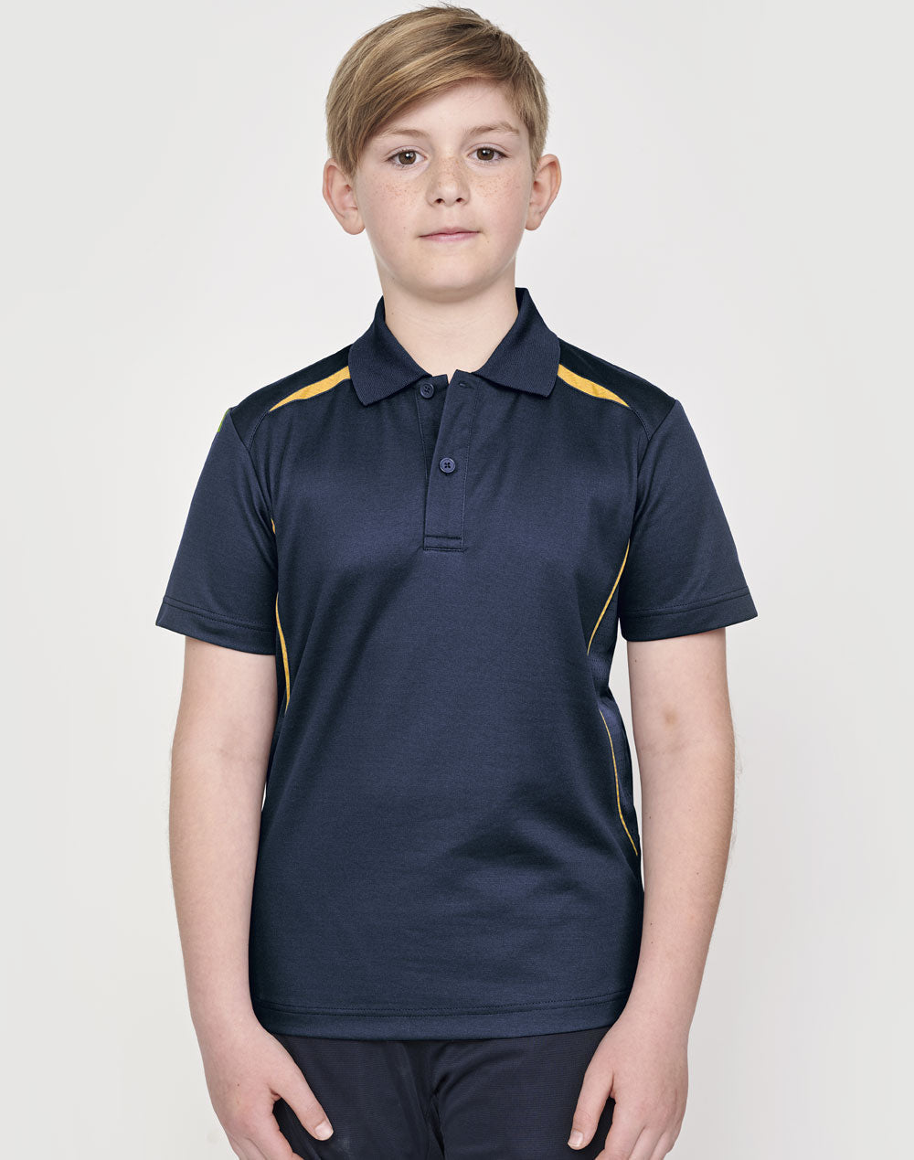 Kids Sustainable Poly/Cotton Contrast Ss Polo - view