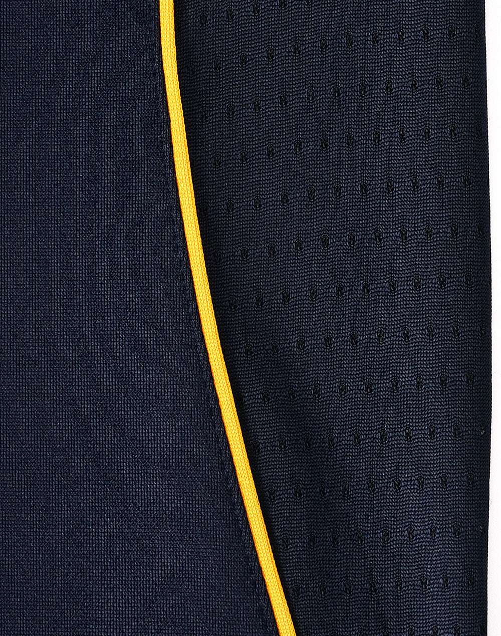 Kids Sustainable Poly/Cotton Contrast Ss Polo - Navy/Gold - View