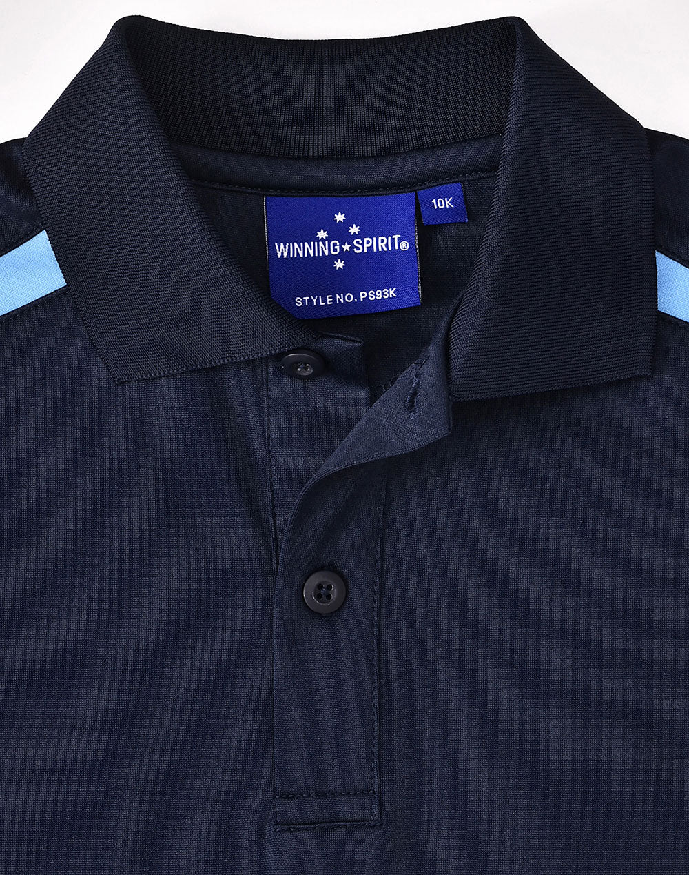Kids Sustainable Poly/Cotton Contrast Ss Polo - Navy/Skyblue - View