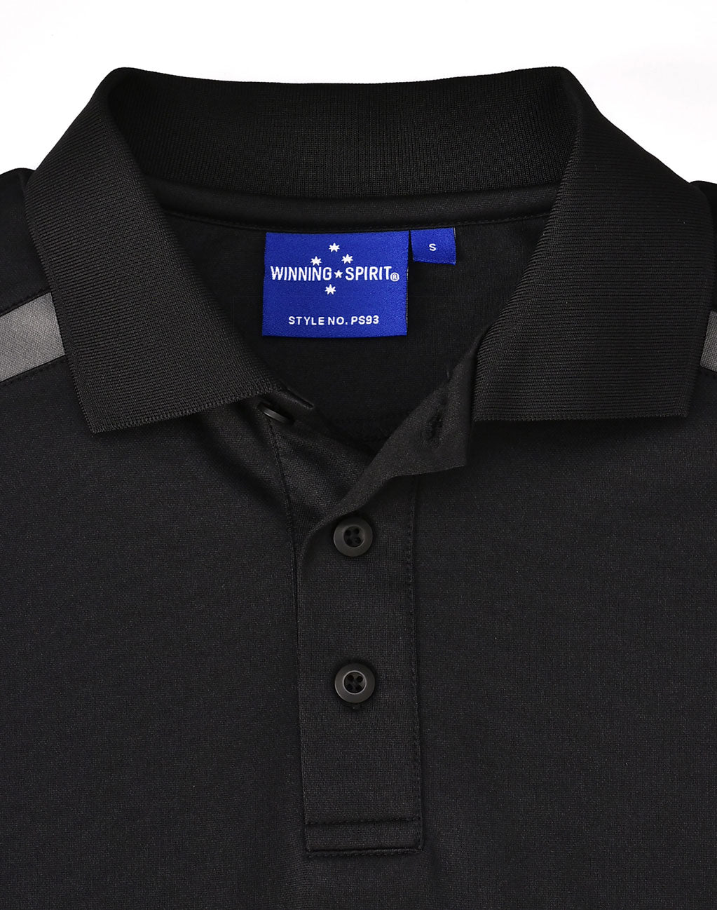 Mens Sustainable Poly/Cotton Contrast Ss Polo - Black/Ash - View