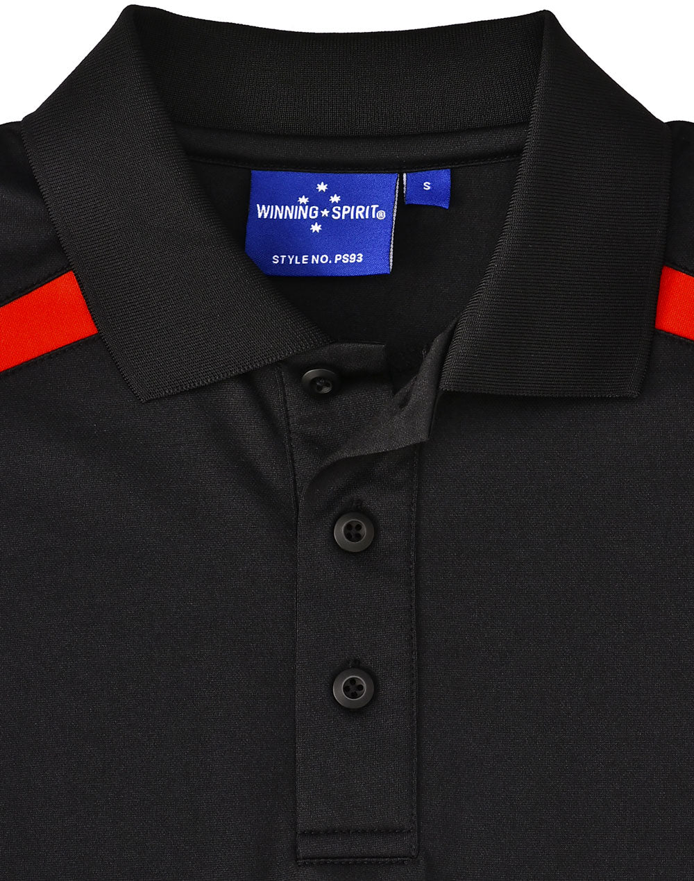 Mens Sustainable Poly/Cotton Contrast Ss Polo - Black/Red - View