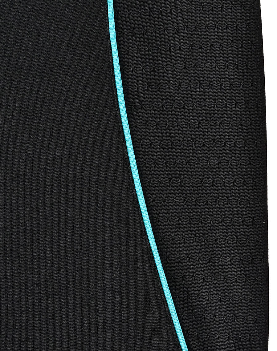 Mens Sustainable Poly/Cotton Contrast Ss Polo - Black/Teal - View