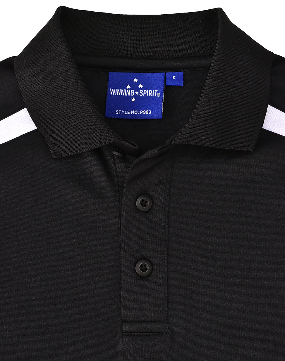 Mens Sustainable Poly/Cotton Contrast Ss Polo - Black/White - View
