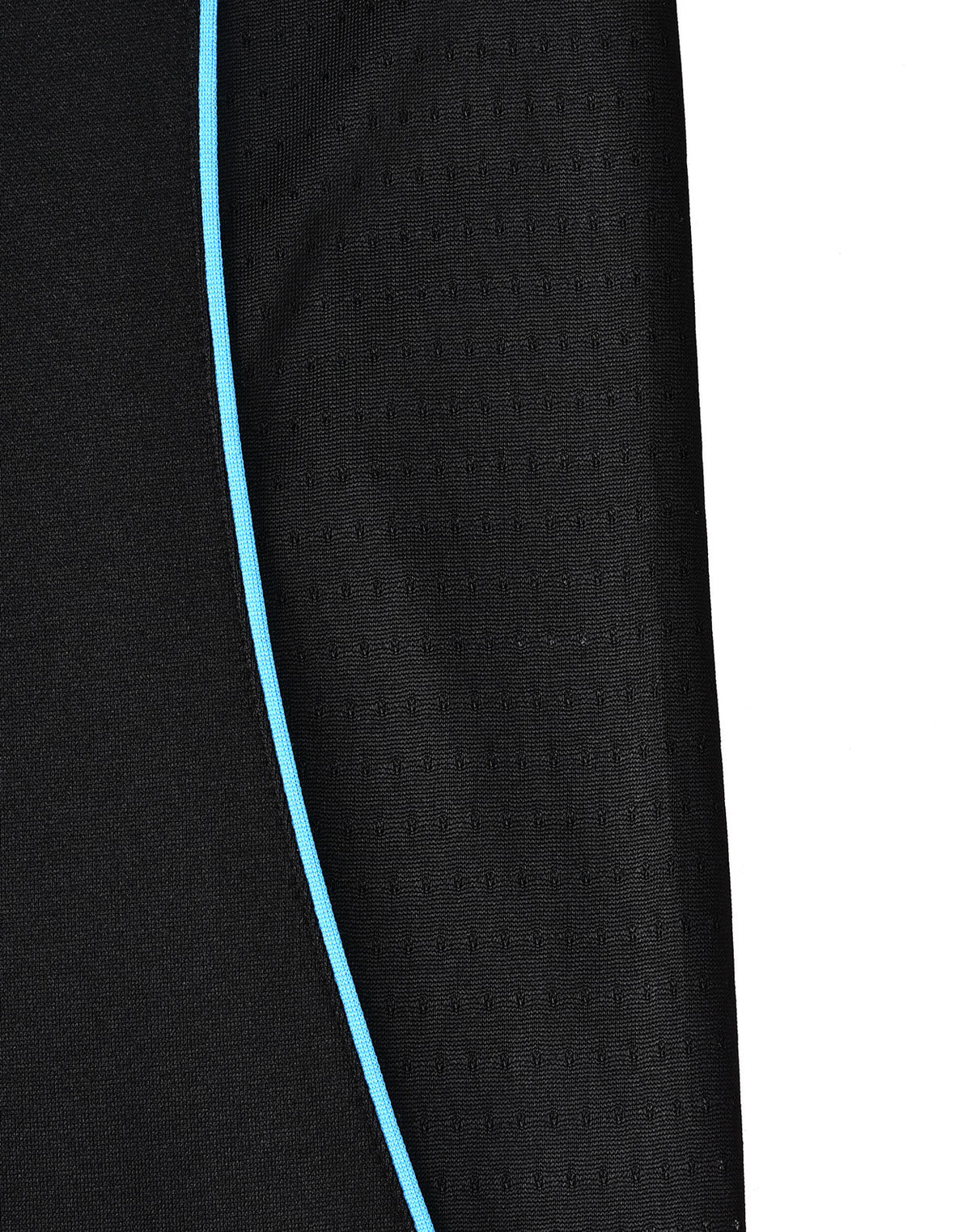 Mens Sustainable Poly/Cotton Contrast Ss Polo - Black/Aqua Blue - View