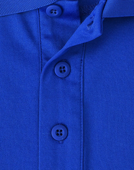 Mens Sustainable Poly/Cotton Contrast Ss Polo - Electric Blue/White - View