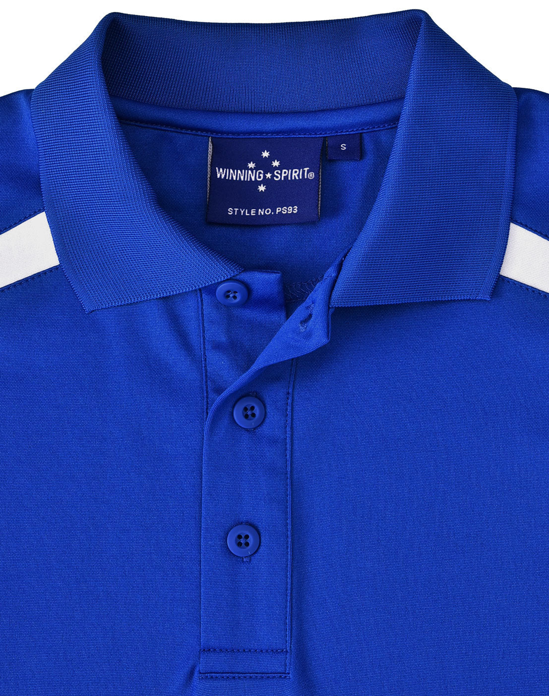 Mens Sustainable Poly/Cotton Contrast Ss Polo - Electric Blue/White - View