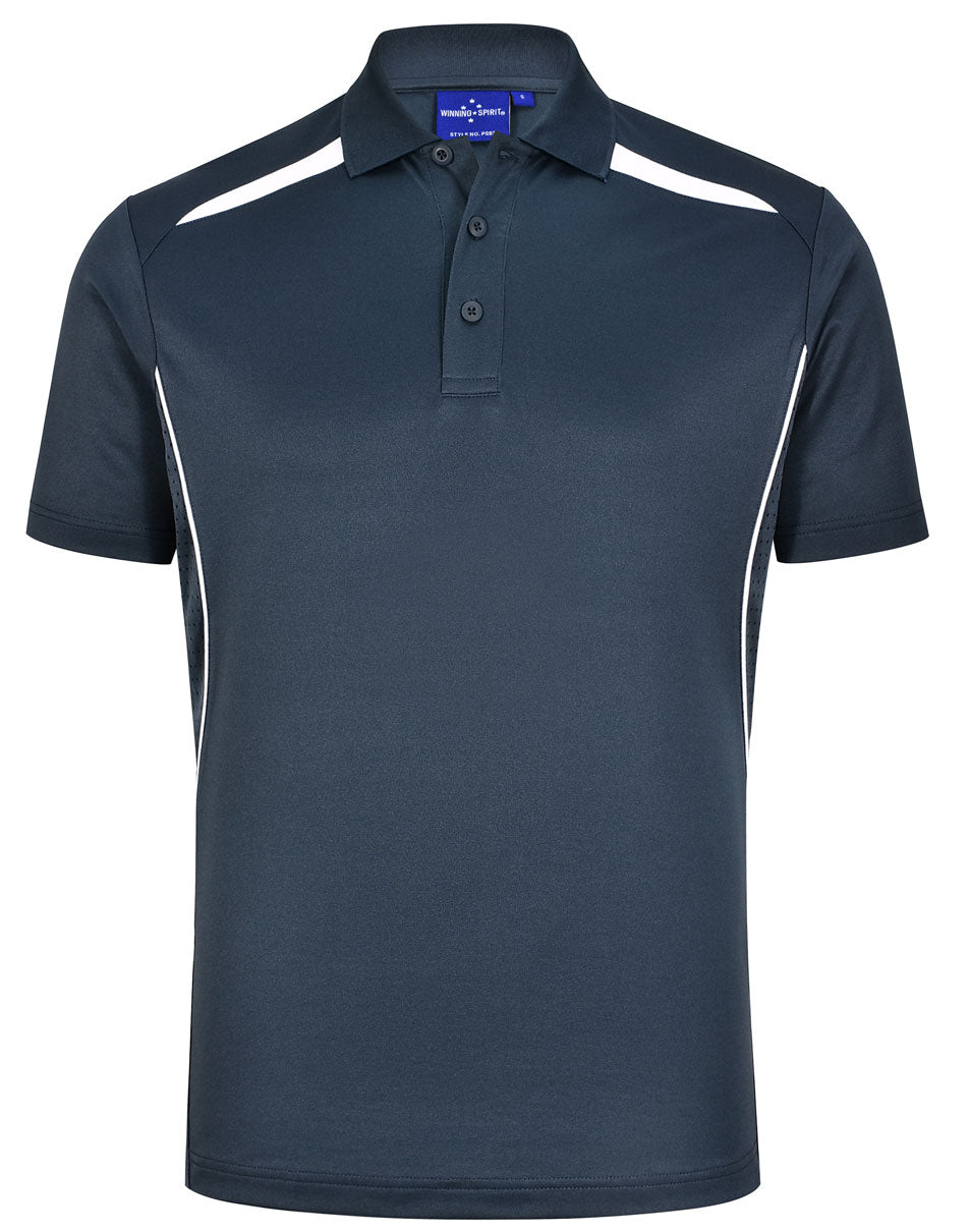 Men's Sustainable Poly/Cotton Contrast S/S Polo - PS93 - Heavy Cloud / White