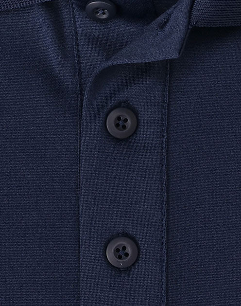 Mens Sustainable Poly/Cotton Contrast Ss Polo - Navy/Gold - View