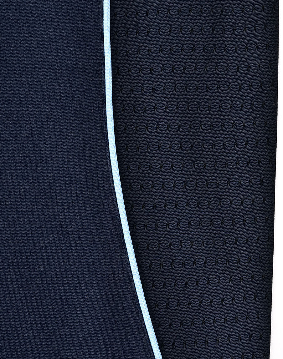Mens Sustainable Poly/Cotton Contrast Ss Polo - Navy/Skyblue - View