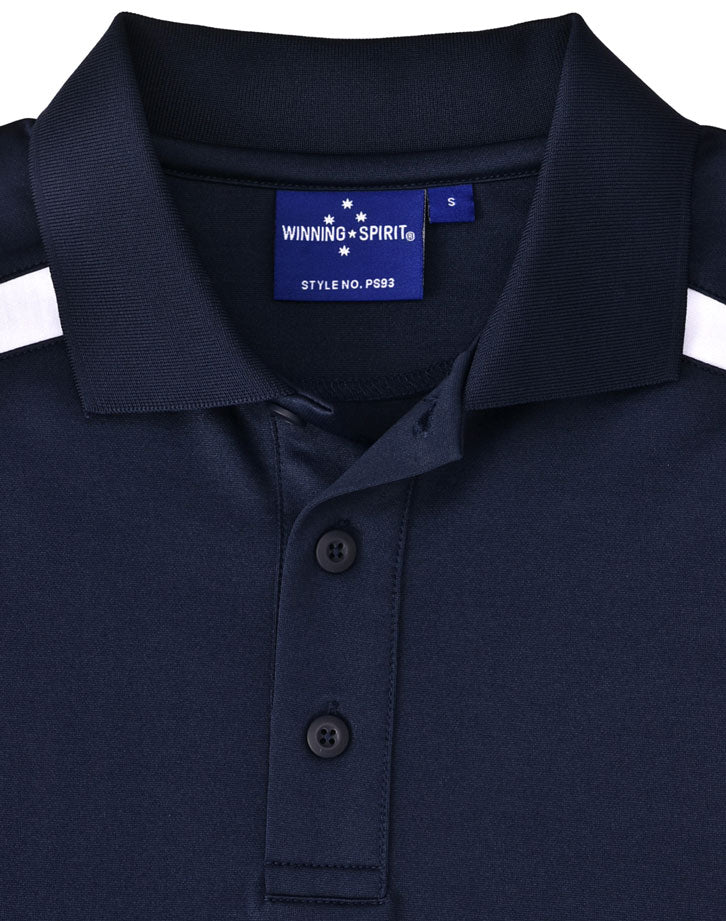 Mens Sustainable Poly/Cotton Contrast Ss Polo - Navy/White - View