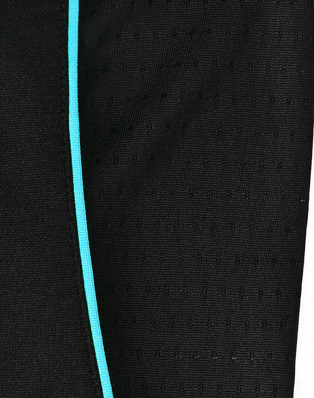 Ladies Sustainable Poly/Cotton Contrast Ss Polo - Black/Aqua Blue - View