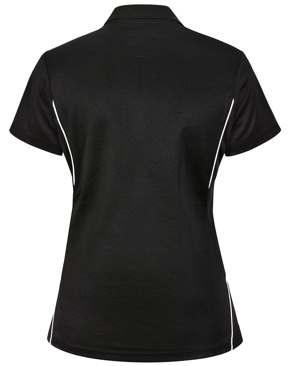 Ladies Sustainable Poly/Cotton Contrast Ss Polo - Black/White - Back