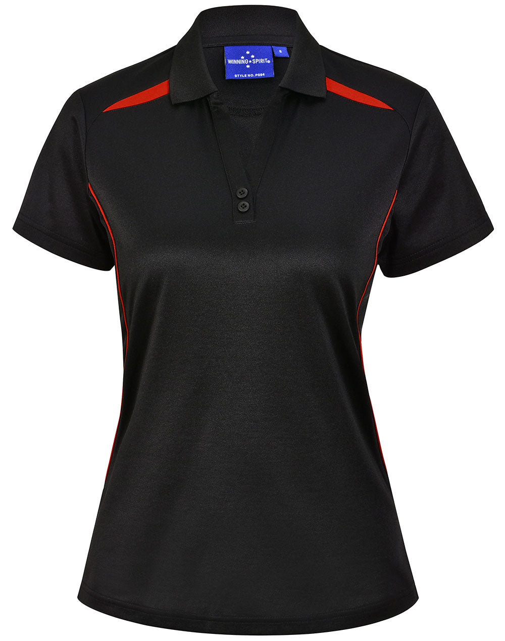 Ladies' Sustainable Poly/Cotton Contrast S/S Polo - PS94 - Black / Red