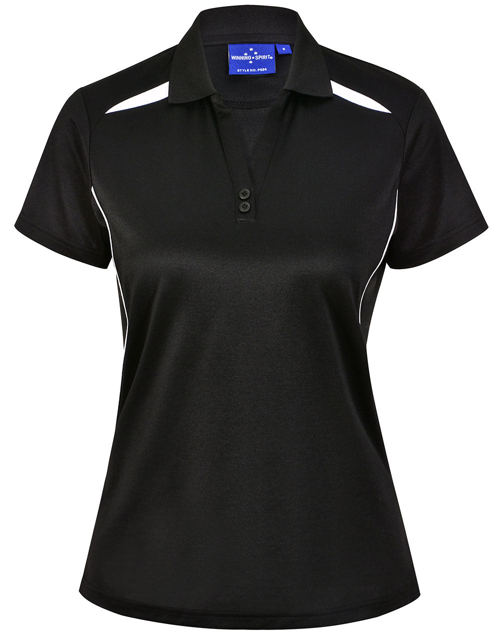 Ladies' Sustainable Poly/Cotton Contrast S/S Polo - PS94 - Black / White