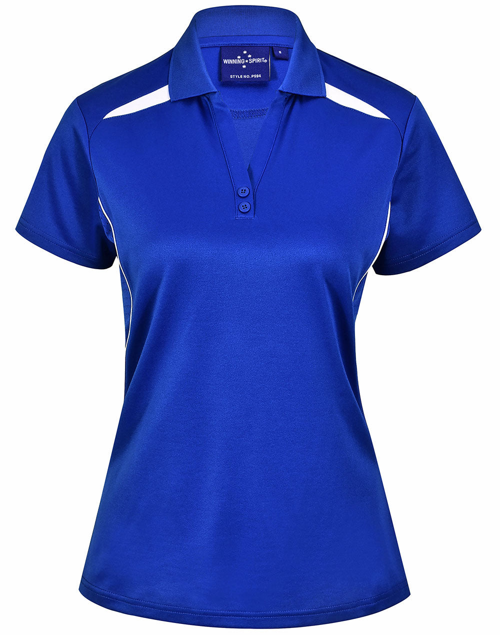 Ladies' Sustainable Poly/Cotton Contrast S/S Polo - PS94 - Electric Blue / White